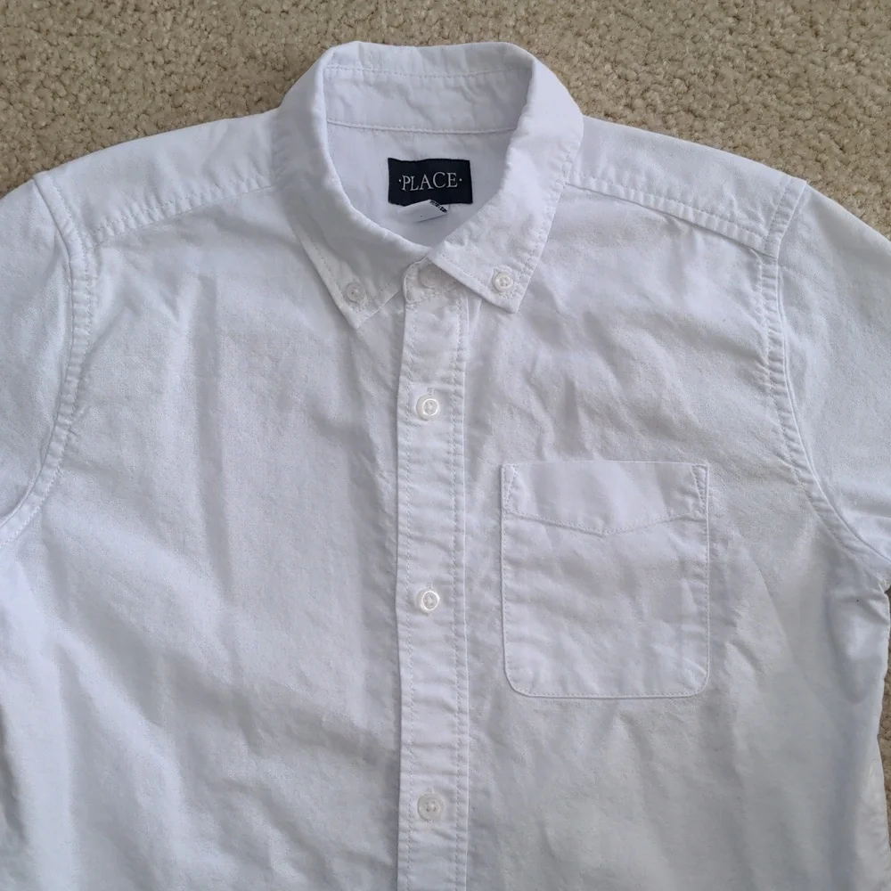 Boys 100% Cotton Button Down Short Sleeve Shirt (Size L 10/12)